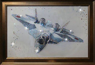 Картина Swarovski "Истребитель в небе" I-309-gf