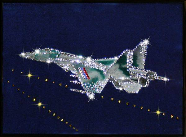Картина Swarovski "Истребитель" I-312-gf
