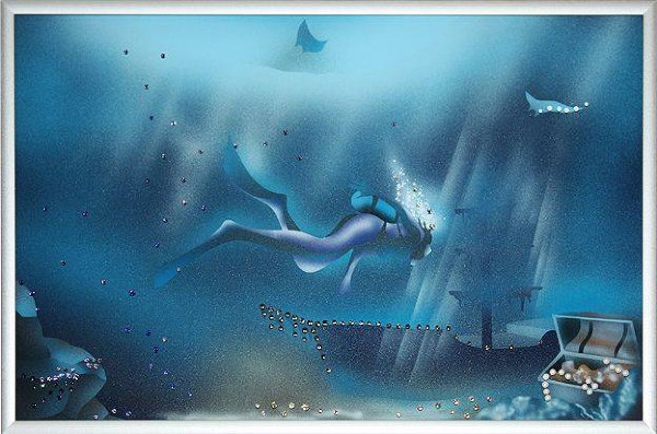 Картина Swarovski "Голубая Лагуна 3" G-152