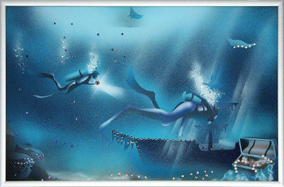 Картина Swarovski "Голубая Лагуна 2" G-153