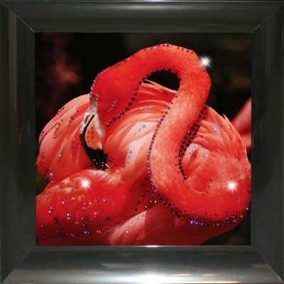 Картина Swarovski "Розовый фламинго" 1416-gf
