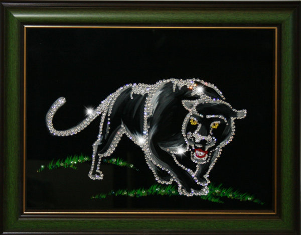 Картина Swarovski "Пантера" 1430-gf