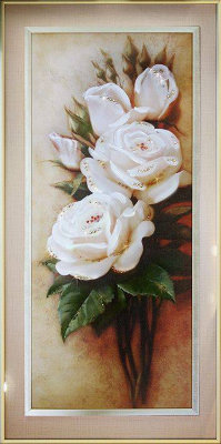 Картина Swarovski "Белая роза" KS-097