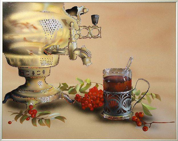 Картина Swarovski "Приятного чаепития" P-042