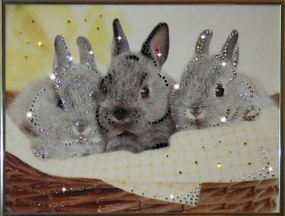 Картина Swarovski "Братцы кролики" B-310-gf