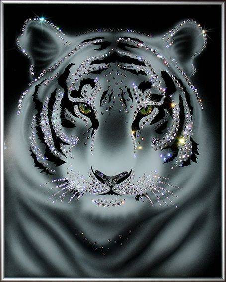 Картина Swarovski "Тигр" (ч/б) KS-094