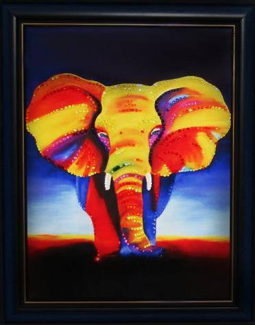 Картина Swarovski "Слон" 1495-gf