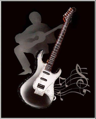 Картина Swarovski "Пой гитарная струна" P-058