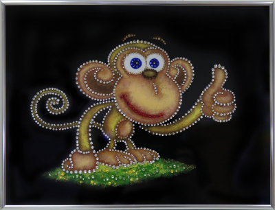 Картина Swarovski "Веселая обезьяна" 1676-gf
