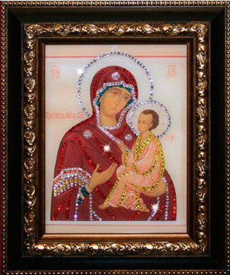 Икона Божией Матери Swarovski "Тихвенская" I-085-gf