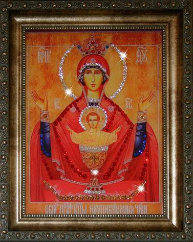 Икона Божией Матери Swarovski "Неупиваемая Чаша" I-095-gf
