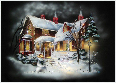 Картина Swarovski "Рождественский домик" R-031