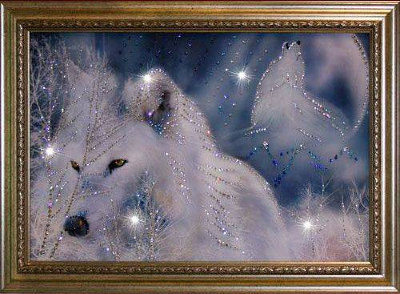 Картина Swarovski "Белые волки" B-302-gf