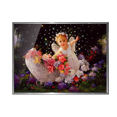 Картина Swarovski "Ангелочек с цветами" А-002-1st