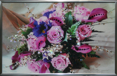 Картина Swarovski "Розовые розы" 1391-gf