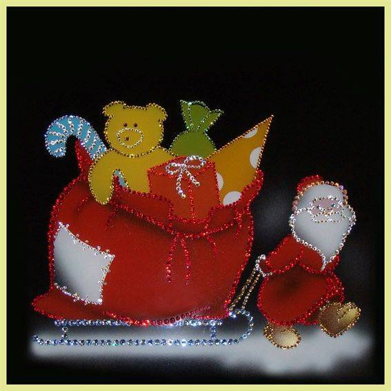 Картина Swarovski "Дед Мороз с подарками" D-024